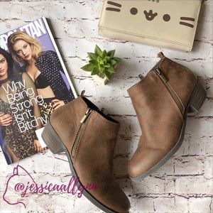 brie zip ankle bootie